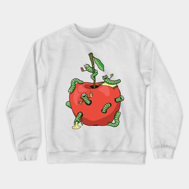 Funny worms in the apple Crewneck Sweatshirt by lents
